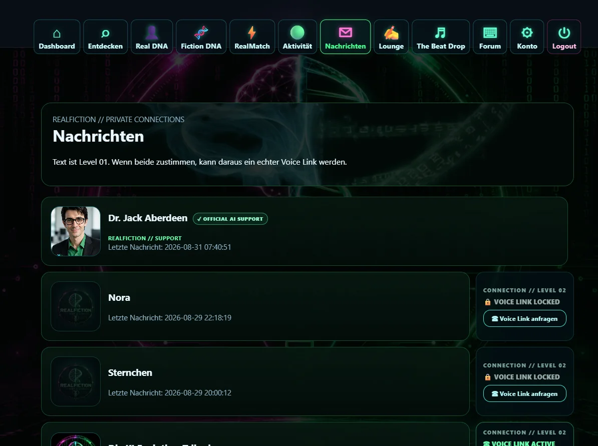 Private Nachrichten und Voice Link