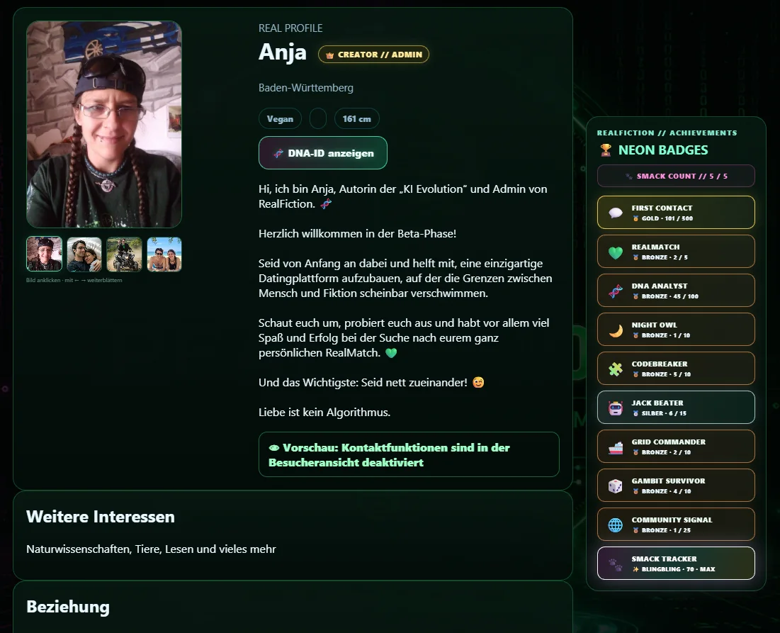 RealFiction Profil und Achievements